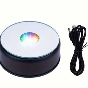 USB Rotating Display Stand - Multicolor LED Light Base